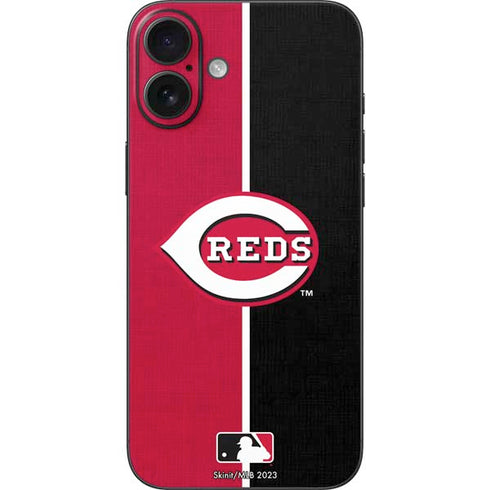 MLB Cincinnati Reds Split iPhone 16 Plus Skin